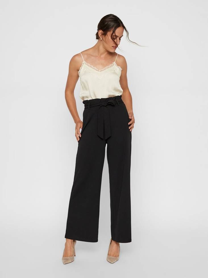 Milla naisten leveät housut - Naisten housut ja shortsit - 10218438MUSTA - 1