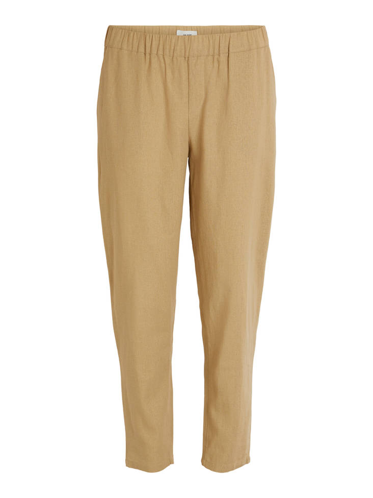 Sarina Cecilie naisten 7/8 pellavahousut - Naisten housut ja shortsit - 23032764BEIGE - 1